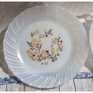 Termocrisa Milk Glass Floral Plates Bowl Mexico Mid Century Retro - Set Of 3